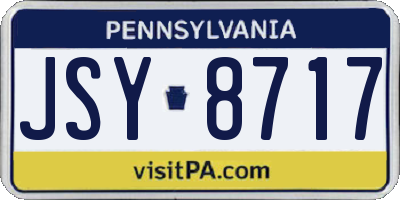 PA license plate JSY8717