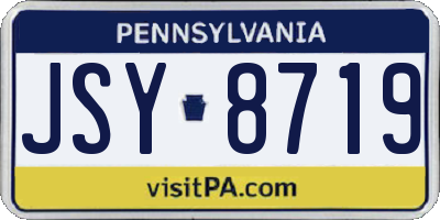 PA license plate JSY8719