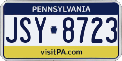 PA license plate JSY8723