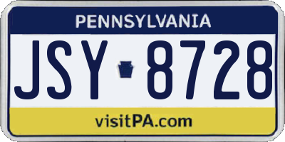 PA license plate JSY8728