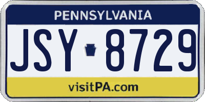 PA license plate JSY8729