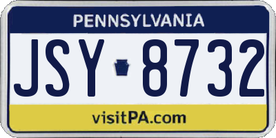 PA license plate JSY8732