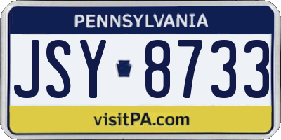 PA license plate JSY8733