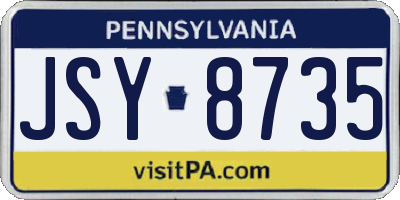 PA license plate JSY8735