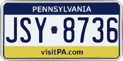 PA license plate JSY8736
