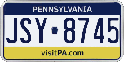 PA license plate JSY8745