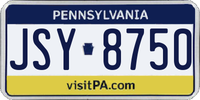 PA license plate JSY8750