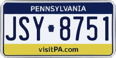PA license plate JSY8751