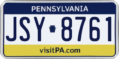 PA license plate JSY8761