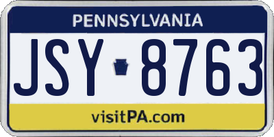 PA license plate JSY8763