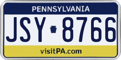 PA license plate JSY8766