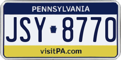 PA license plate JSY8770