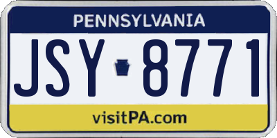 PA license plate JSY8771