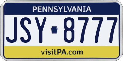 PA license plate JSY8777