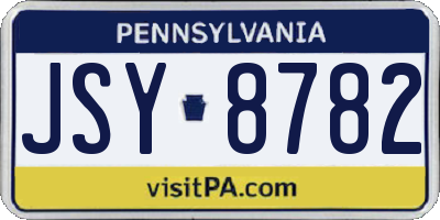 PA license plate JSY8782