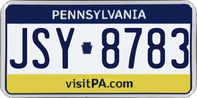 PA license plate JSY8783