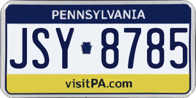 PA license plate JSY8785