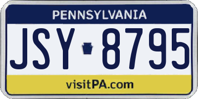 PA license plate JSY8795