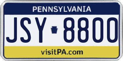 PA license plate JSY8800