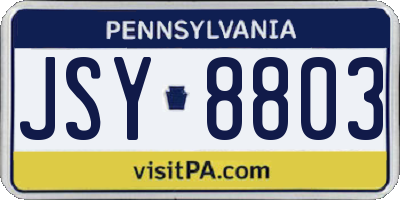 PA license plate JSY8803