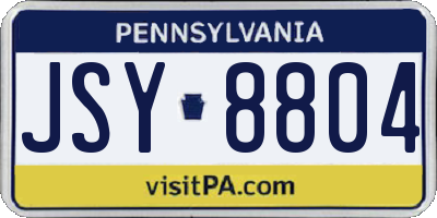 PA license plate JSY8804