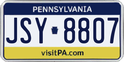 PA license plate JSY8807