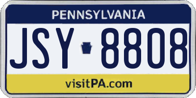 PA license plate JSY8808