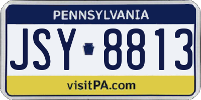 PA license plate JSY8813