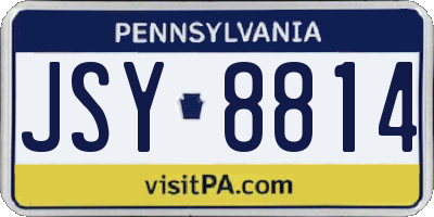 PA license plate JSY8814