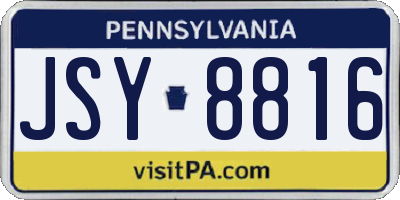 PA license plate JSY8816