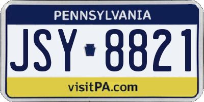PA license plate JSY8821