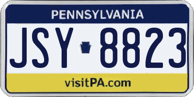 PA license plate JSY8823