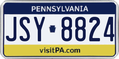 PA license plate JSY8824