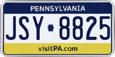 PA license plate JSY8825