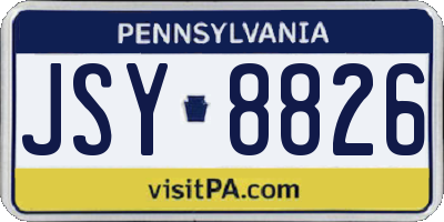 PA license plate JSY8826