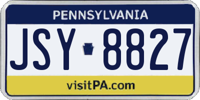 PA license plate JSY8827