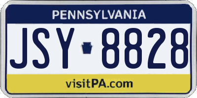 PA license plate JSY8828