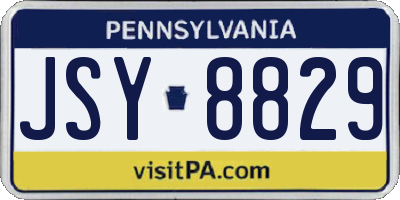 PA license plate JSY8829