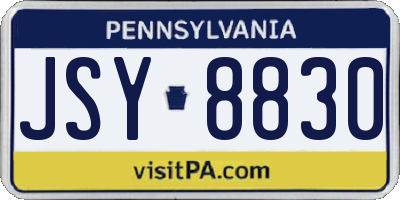 PA license plate JSY8830