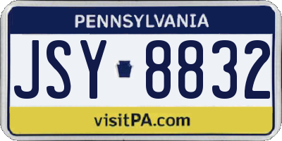 PA license plate JSY8832