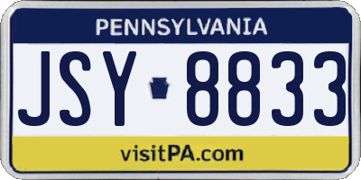 PA license plate JSY8833