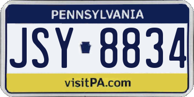 PA license plate JSY8834