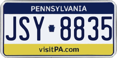 PA license plate JSY8835