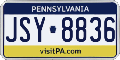 PA license plate JSY8836