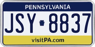 PA license plate JSY8837