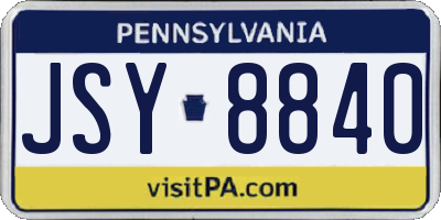 PA license plate JSY8840