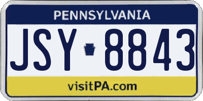 PA license plate JSY8843