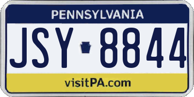 PA license plate JSY8844