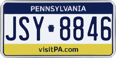 PA license plate JSY8846