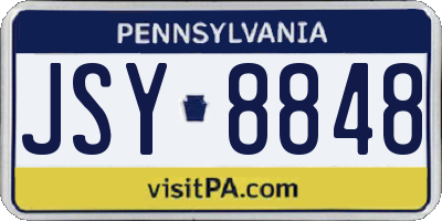 PA license plate JSY8848